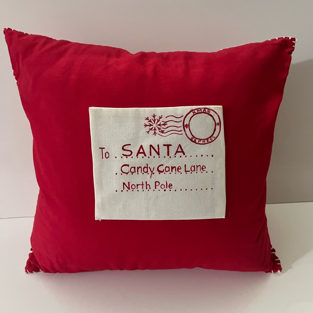 Letter to Santa decorative pillow, home decor, Christmas decor
